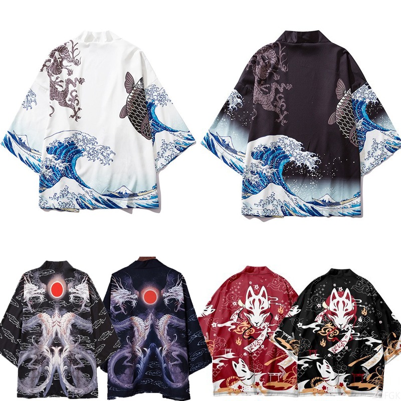 Women'S Fashion Kimono - 중국 스타일 하라주쿠 하오리 프린트 케이프