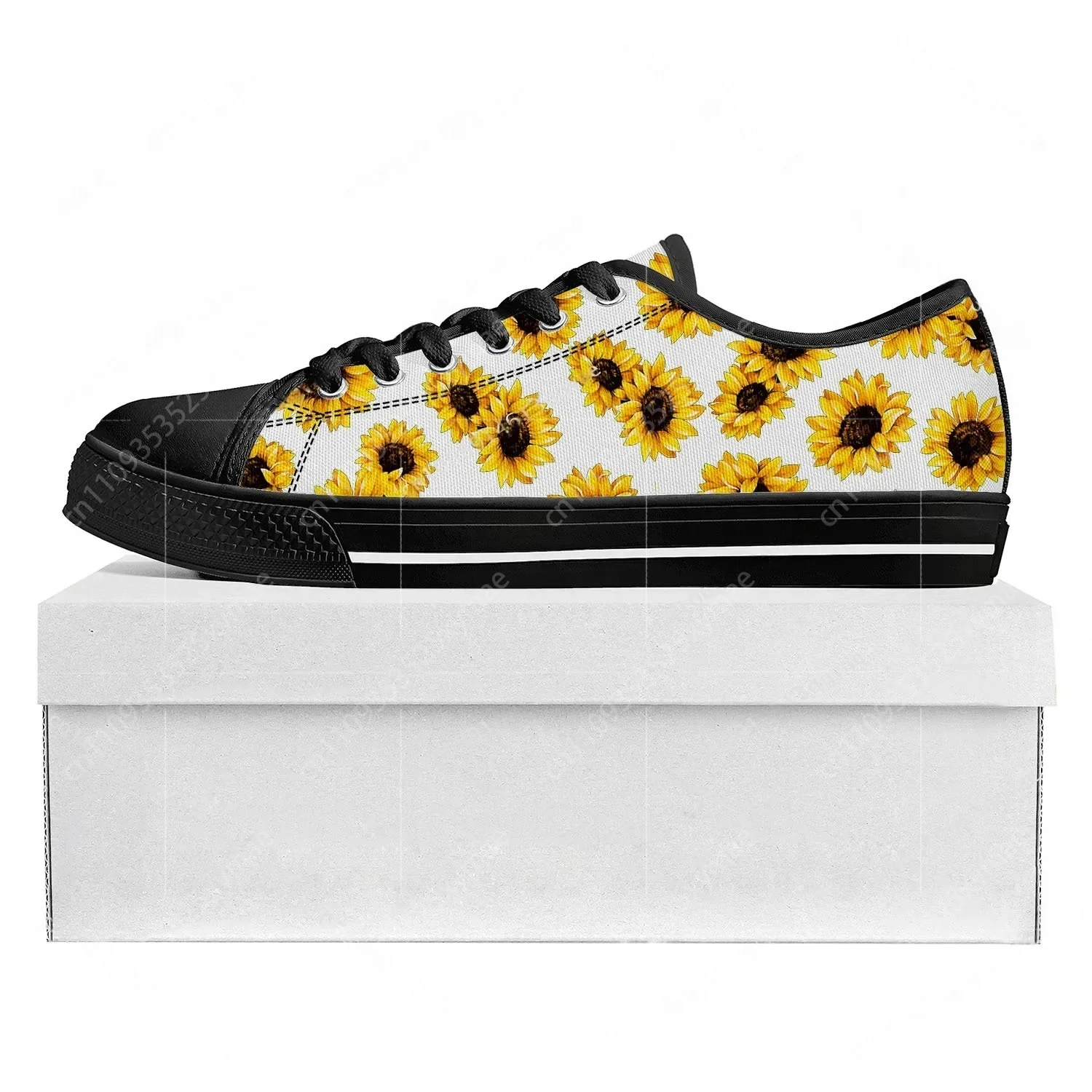 Women'S Yellow Fashion Sneakers - 해바라기 노란 꽃 로우 탑 고품질