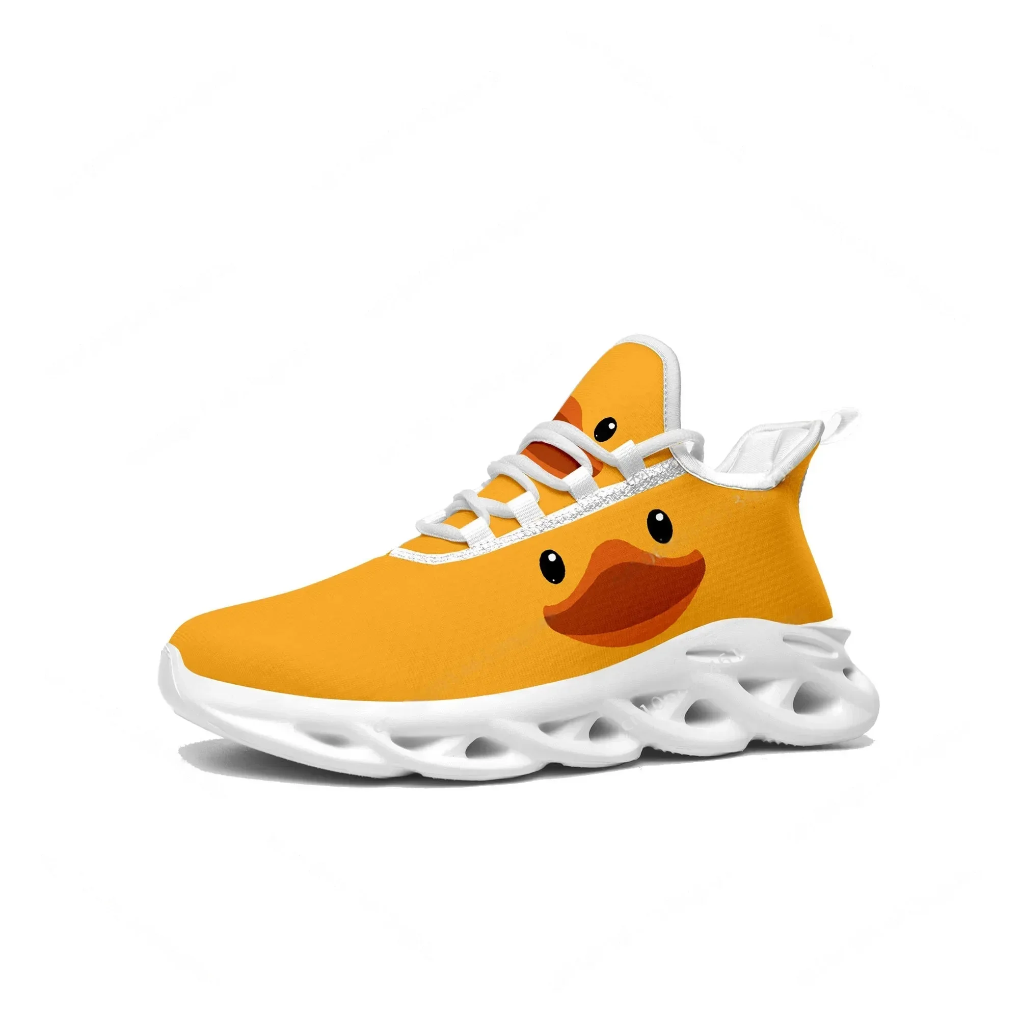 Women'S Yellow Fashion Sneakers - 옐로우 덕 프린트 플랫 스니커즈 남성
