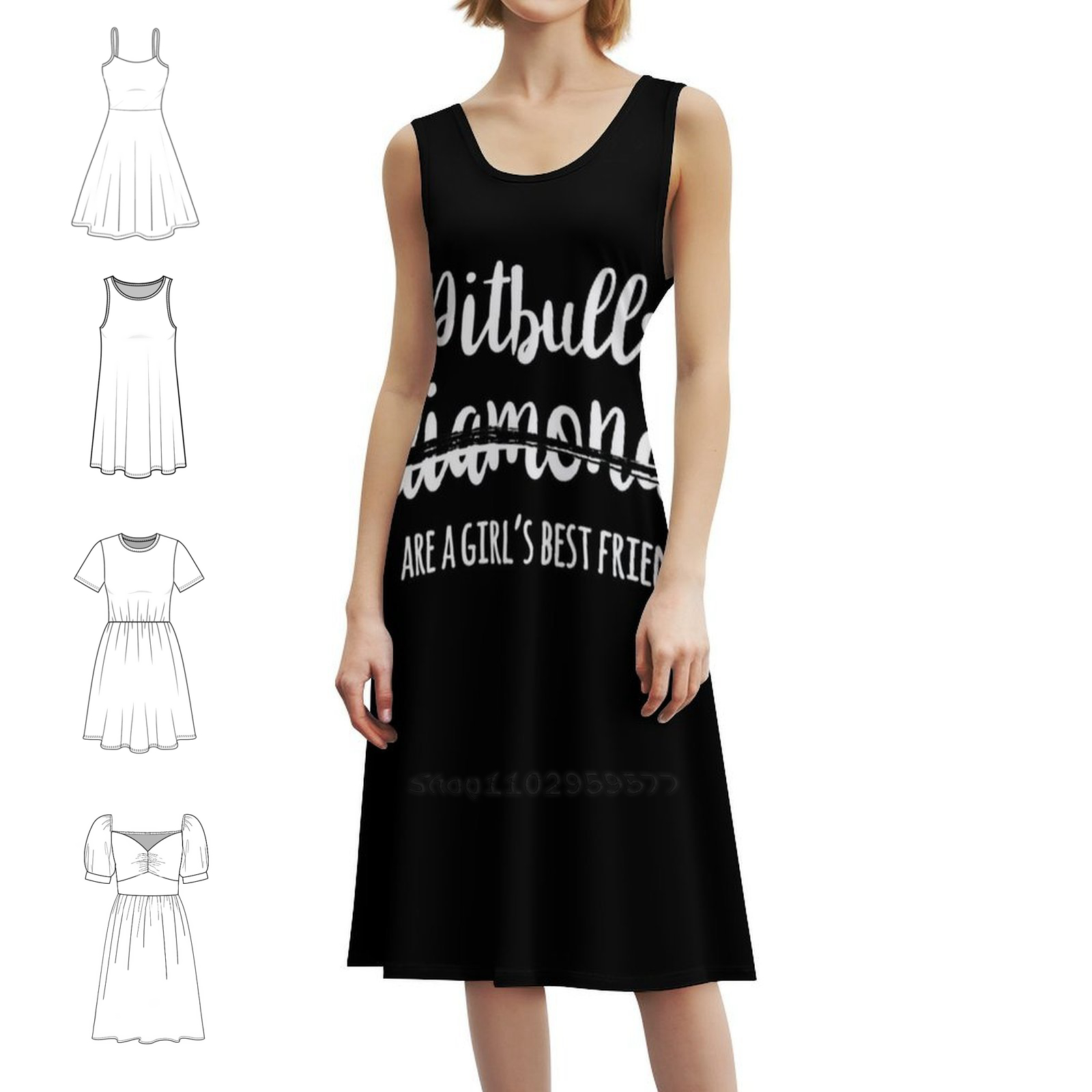 Smocked Dress Women - 피트불은 여자의 가장 친한 친구입니다 여성용