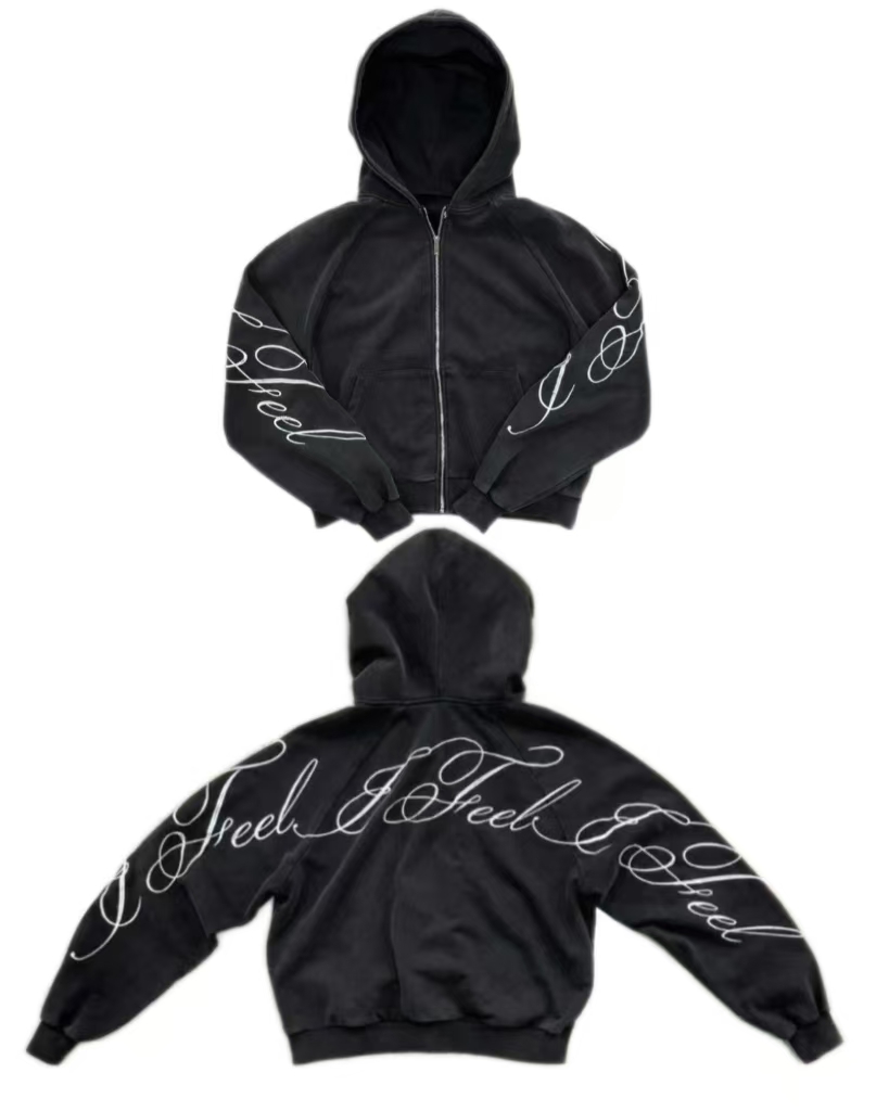 Women'S Fashion Zip Up Hoodies - Y2K 하라주쿠 고딕 레터 프린트 레트로