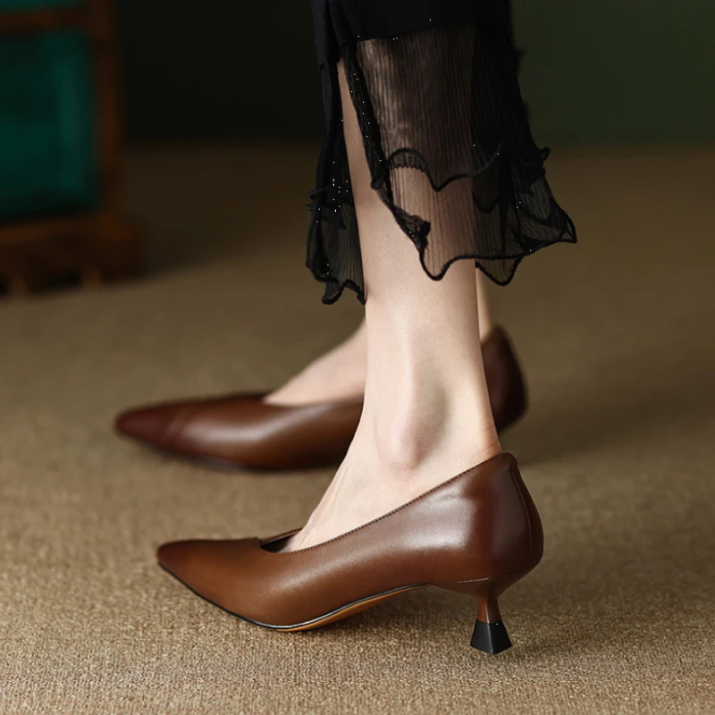 Women'S Fashion Quick Delivery - 스퀘어 힐 미디엄 여성 펌프스 포인티드