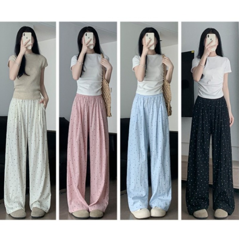Women'S Fashion Pajamas - 슬리핑 팬츠 여성 바지 폴카 도트