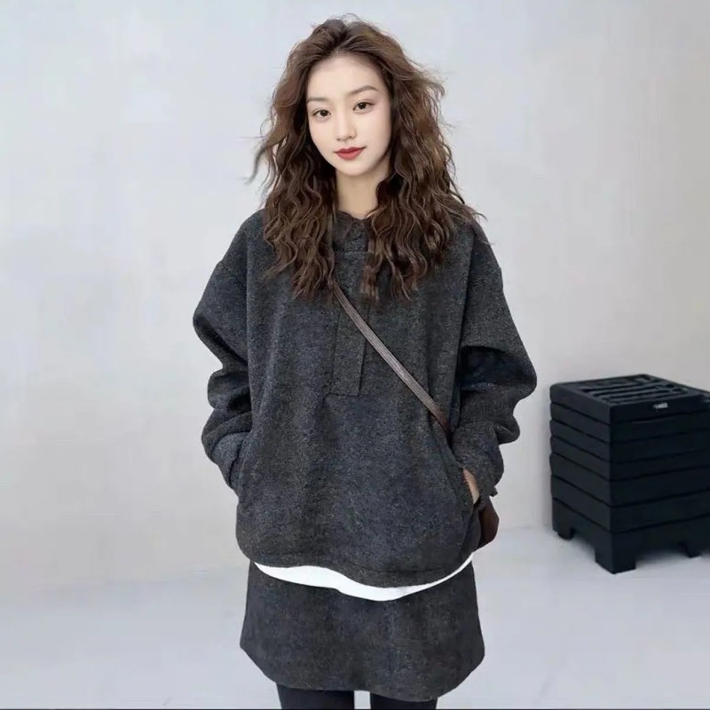 Women'S Fashion Petite - 여성 한국 스타일 겨울 울 혼방