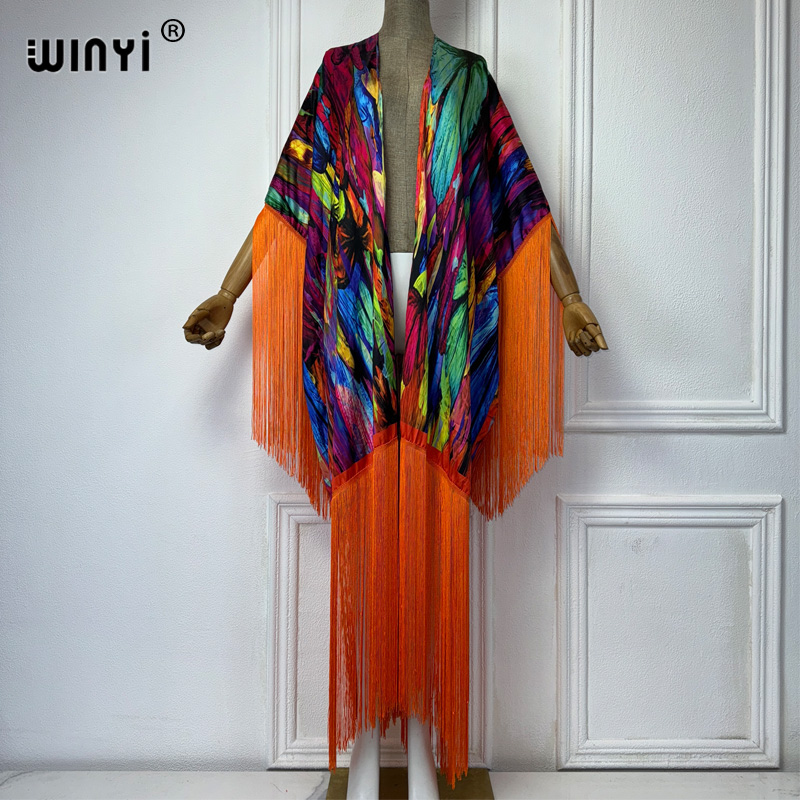 Women'S Fashion Kimono - WINYI 기모노 비치 커버업, 보호 프린트,