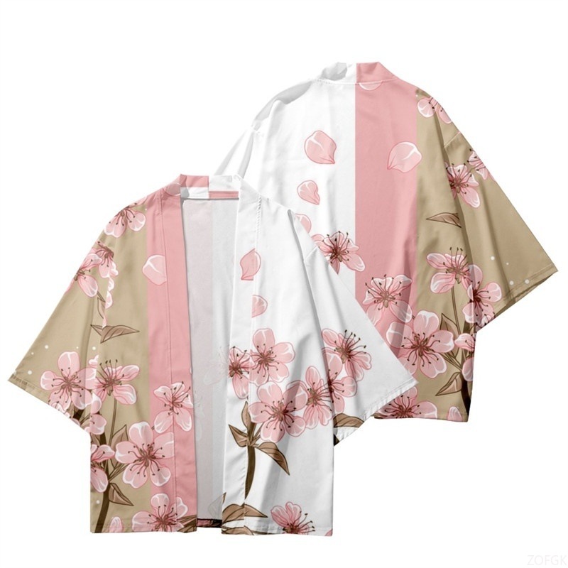 Women'S Fashion Kimono - 여름 여성 꽃 프린트 기모노 남성