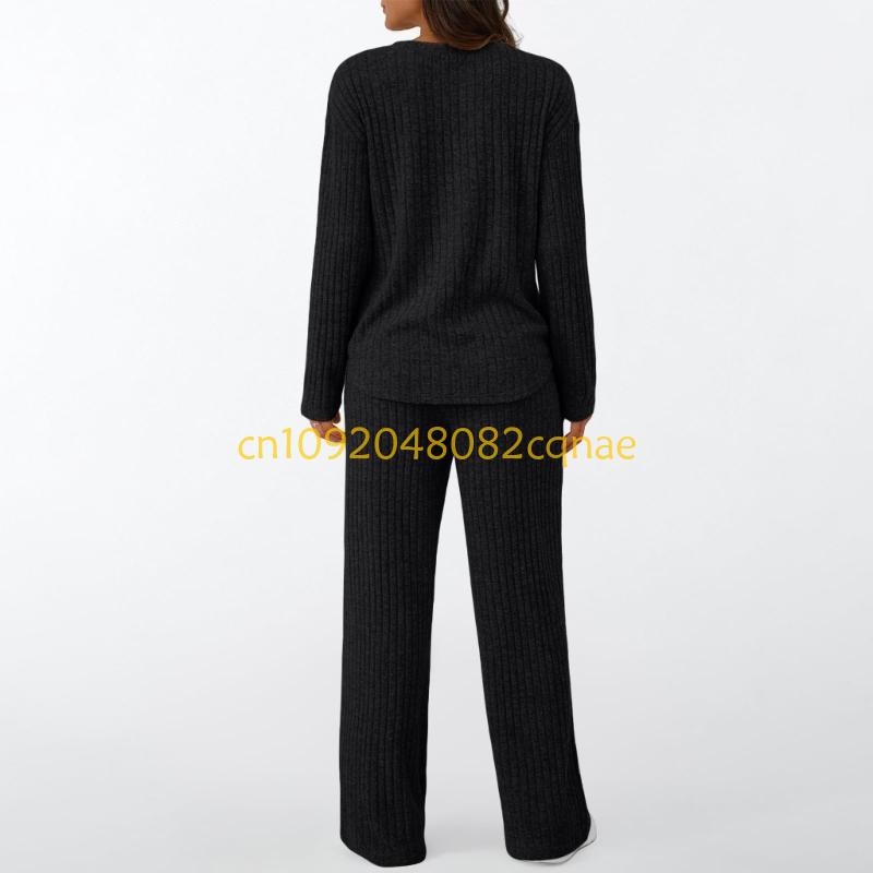 Womens 2 Piece 라운지 세트 가을 의상 헨리 - Women'S Fashion Pajamas 리뷰 및 가격