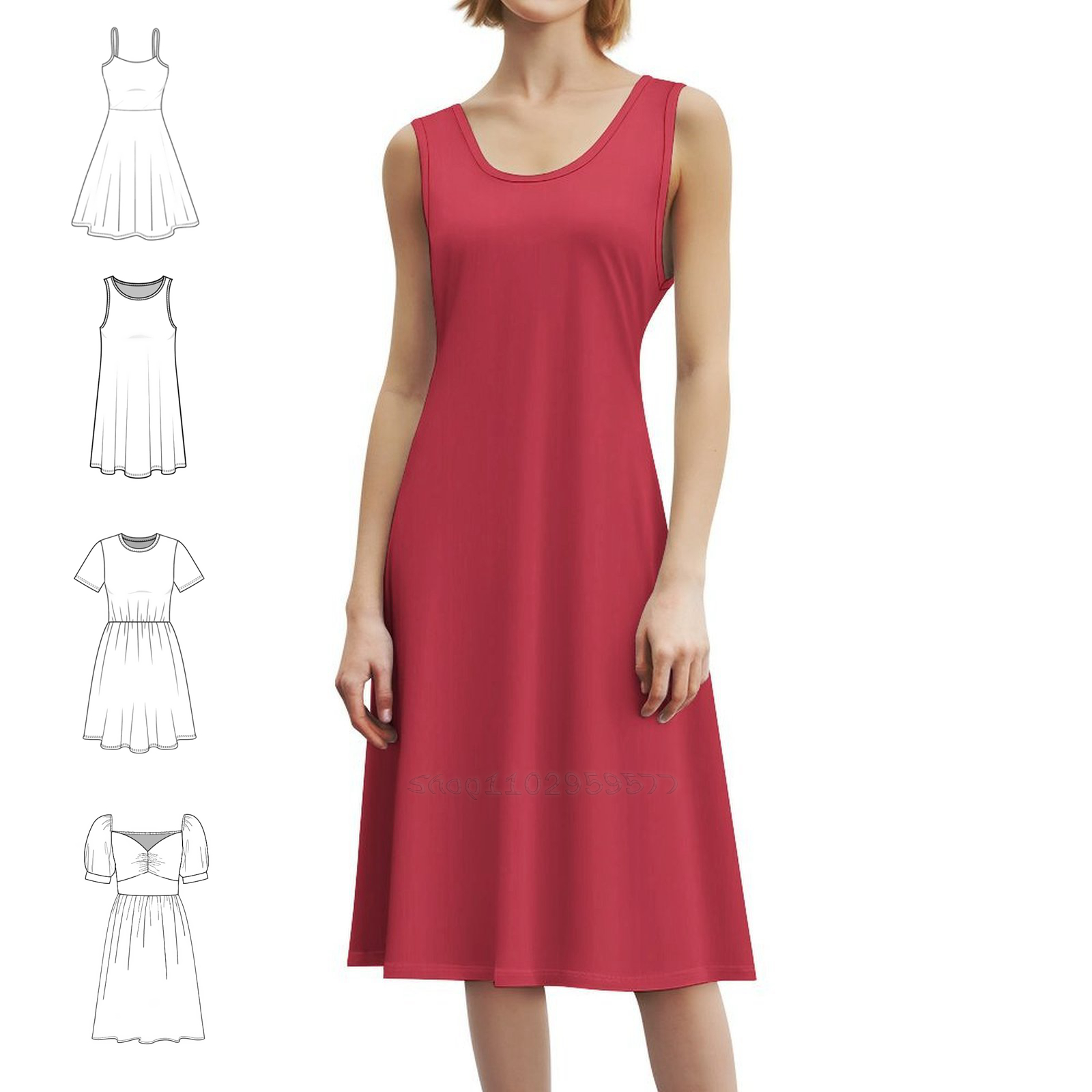 여성을위한 파프리카 꽃무늬 스목 드레스 봄 여름 파티를 - Smocked Dress Women 리뷰 및 가격