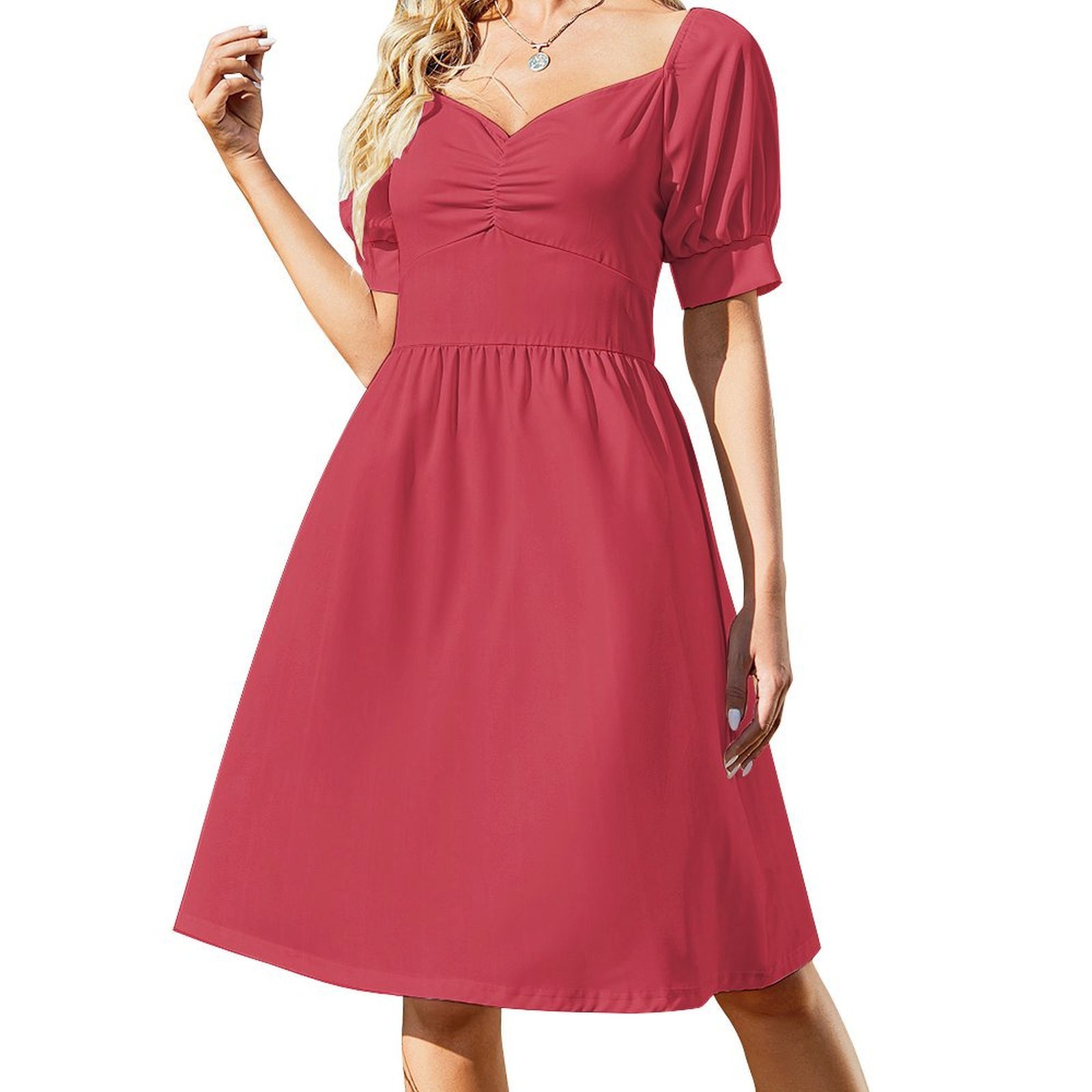 여성을위한 파프리카 꽃무늬 스목 드레스 봄 여름 파티를 - Smocked Dress Women 리뷰 및 가격