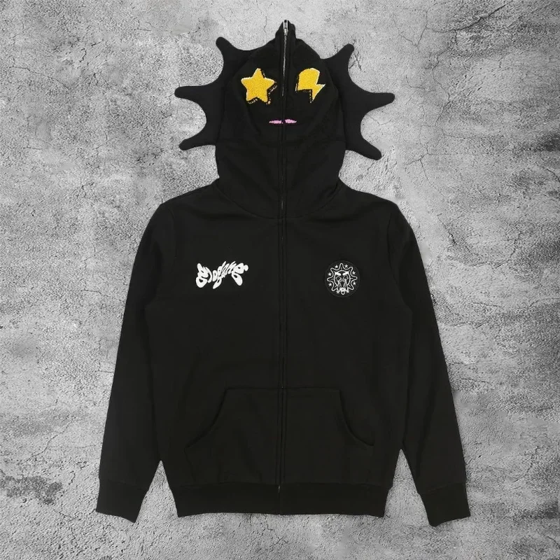 여성 남성 Y2K 패션 까마귀 편지 그래픽 인쇄 지퍼  - Women'S Fashion Zip Up Hoodies 리뷰 및 가격