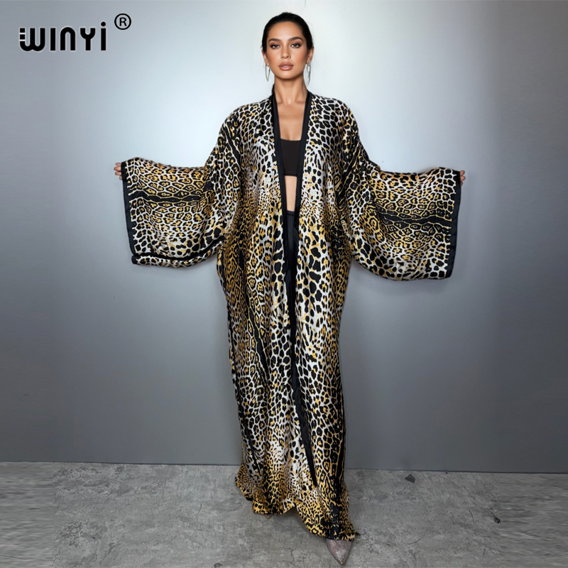 WINYI 레오파드 프린트 기모노 카프탄 패션 가디건  - Women'S Fashion Kimono 리뷰 및 가격