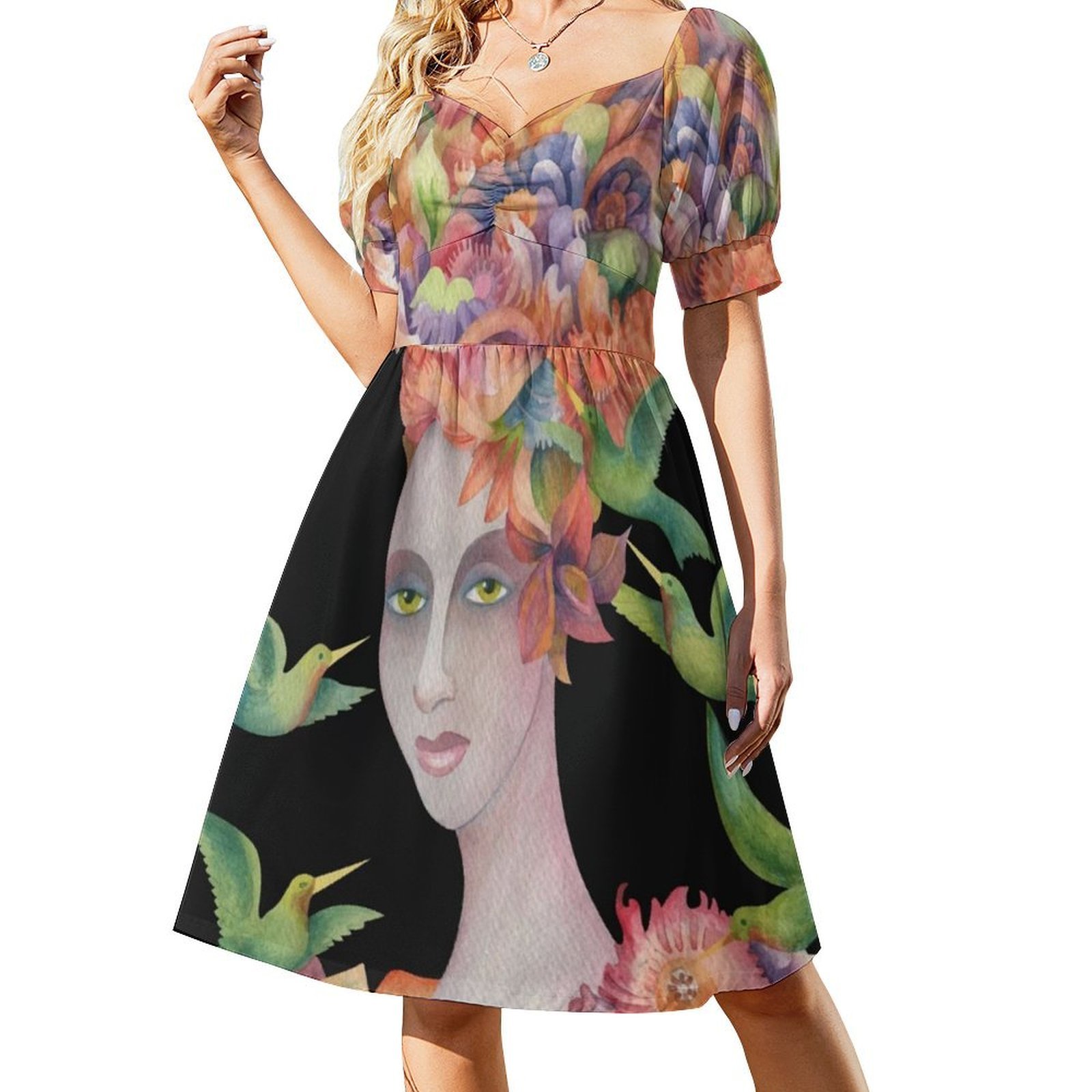 그녀는 누구인가? # 여성을위한 4 꽃무늬 작업복 드레 - Smocked Dress Women 리뷰 및 가격