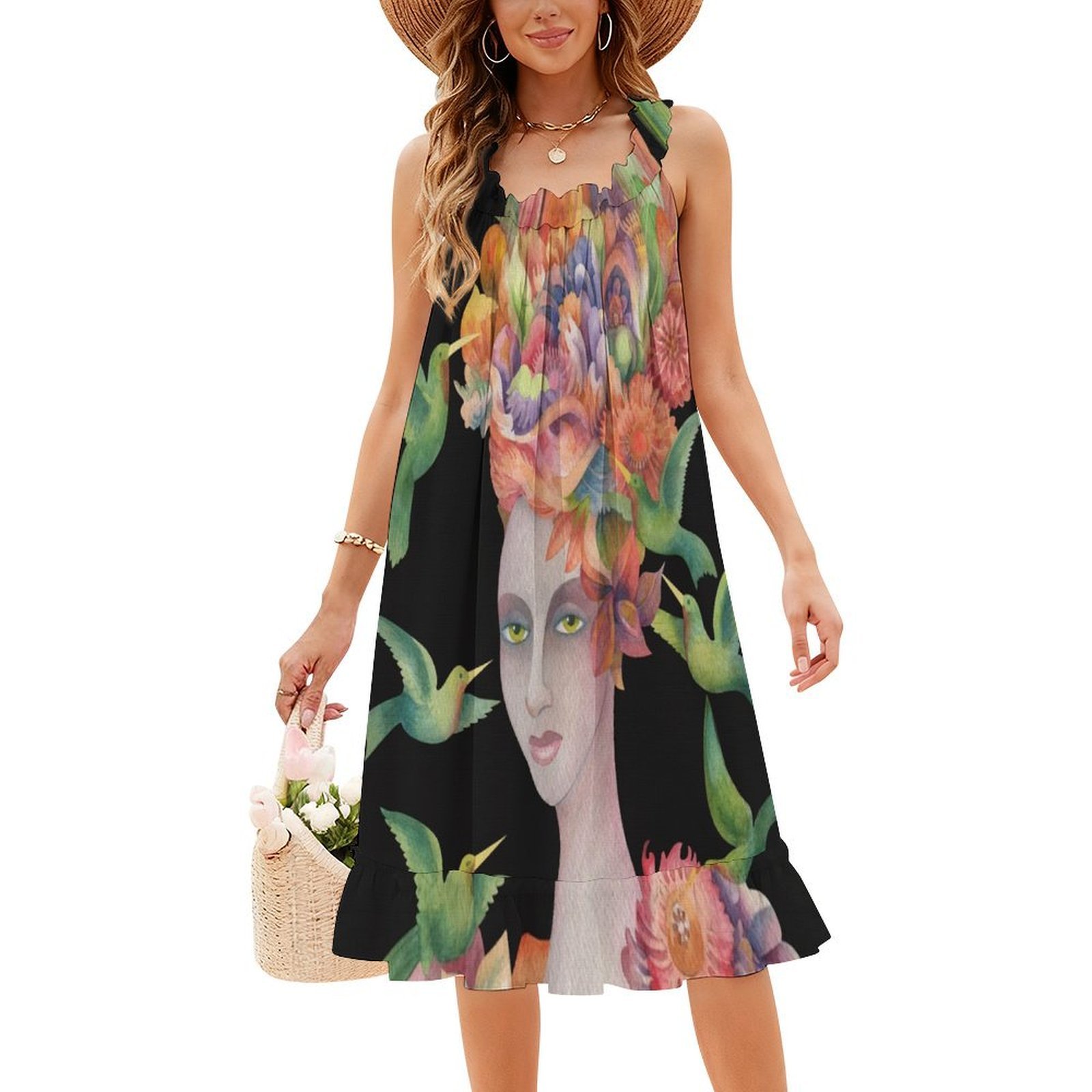 그녀는 누구인가? # 여성을위한 4 꽃무늬 작업복 드레 - Smocked Dress Women 리뷰 및 가격