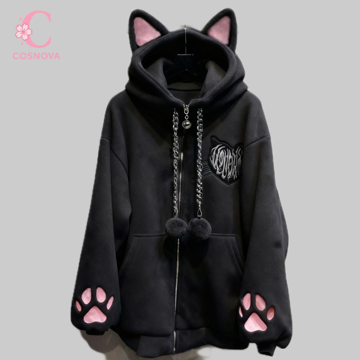 하라주쿠 펑크 고딕 애니메이션 스타일 고양이 귀 후드  - Women'S Fashion Zip Up Hoodies 리뷰 및 가격