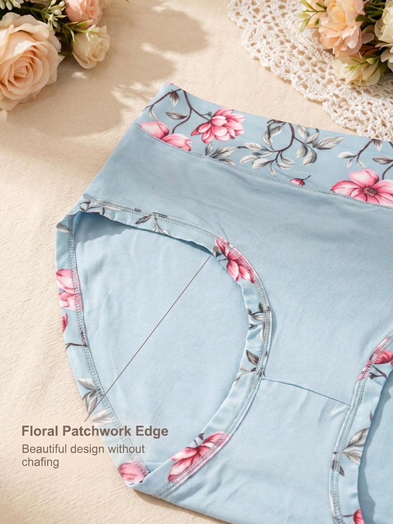 5PCS 플러스 사이즈 여성용 꽃무늬 팬티, 중간 허리 - Trend Women Fashion 리뷰 및 가격