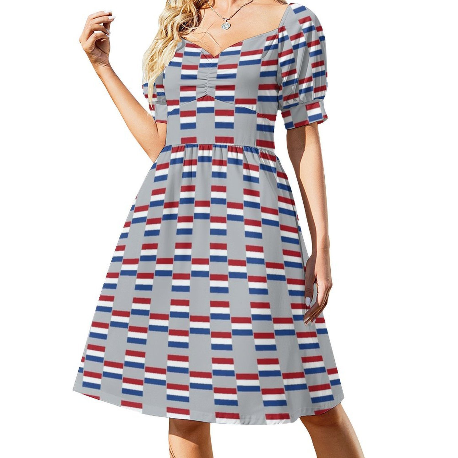 네덜란드 국기 플로럴 스목 드레스 여성용 봄 여름 캐주 - Smocked Dress Women 리뷰 및 가격