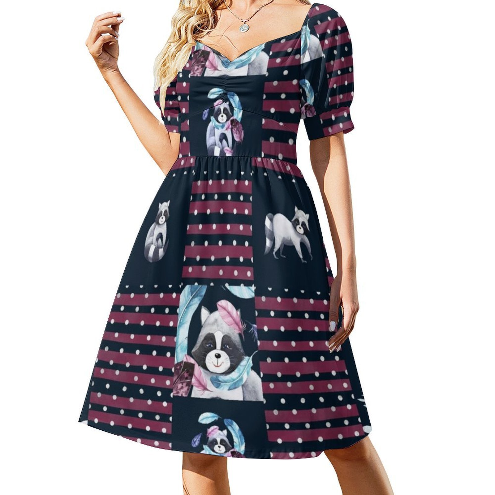 너구리 꽃무늬 깃털 꽃무늬 스모크 드레스 여성용 봄 여 - Smocked Dress Women 리뷰 및 가격