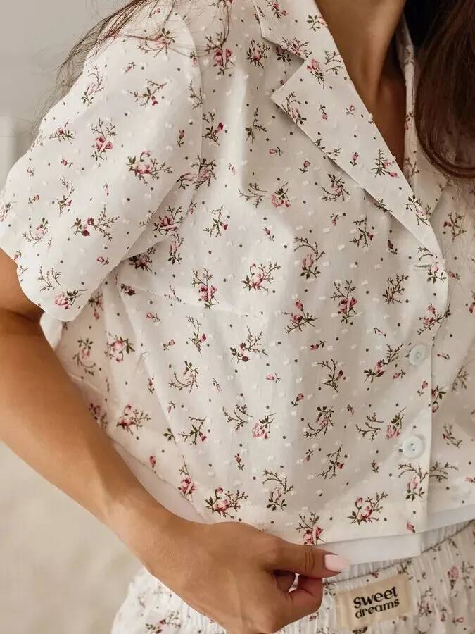 뜨거운 판매 패션 인쇄 잠옷 세트 짧은 소매 반바지 여 - Women'S Fashion Pajamas 리뷰 및 가격