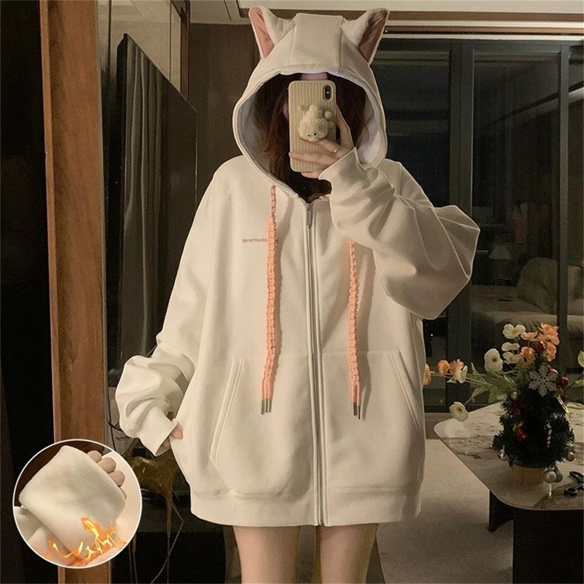 2025 귀여운 소녀 봄 가을 신상 귀여운 고양이 귀  - Women'S Fashion Zip Up Hoodies 리뷰 및 가격