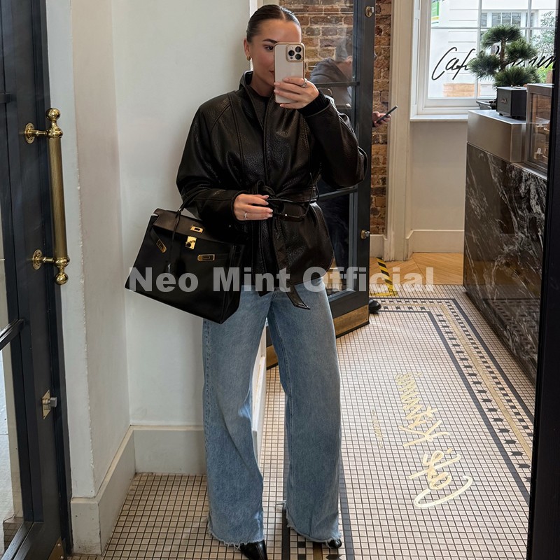 네오 민트 트렌디 2026 블랙 숄칼라 인조가죽 코트  - Women Fashion Icon 리뷰 및 가격