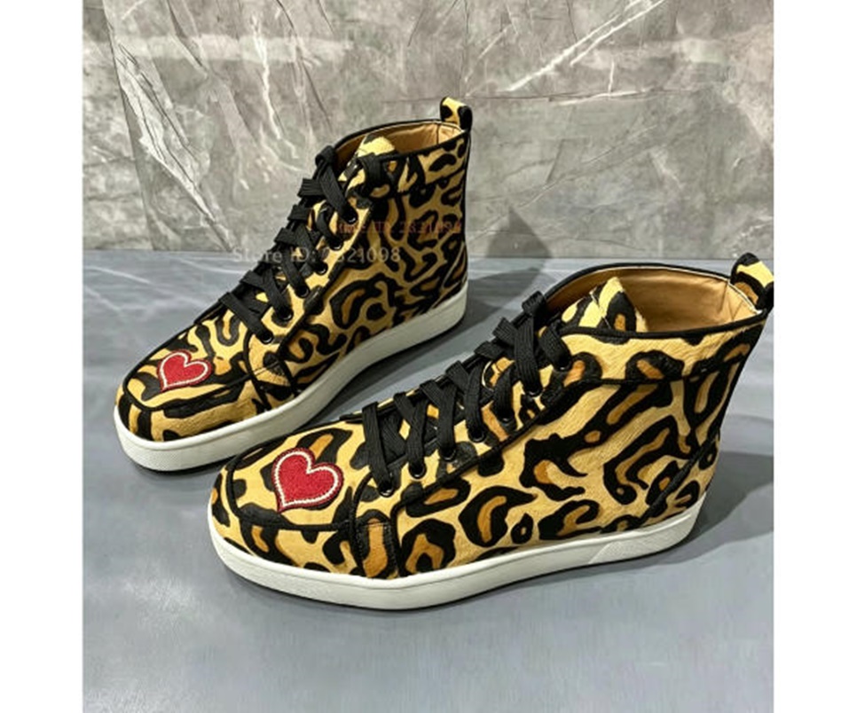 레오파드 프린트 하이탑 스니커즈 남녀 공용 드라이빙 슈 - Women'S Yellow Fashion Sneakers 리뷰 및 가격