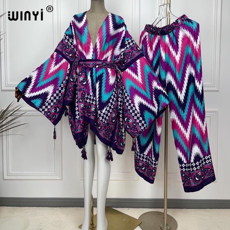 WINYI 투피스 양복 기모노 스트레이트 레그 팬츠 보 - Women'S Fashion Kimono 리뷰 및 가격
