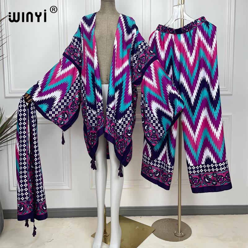 WINYI 투피스 양복 기모노 스트레이트 레그 팬츠 보 - Women'S Fashion Kimono 리뷰 및 가격