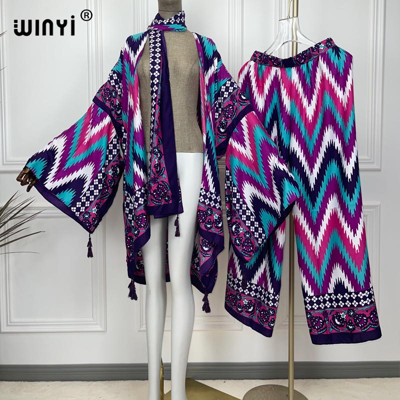 WINYI 투피스 양복 기모노 스트레이트 레그 팬츠 보 - Women'S Fashion Kimono 리뷰 및 가격