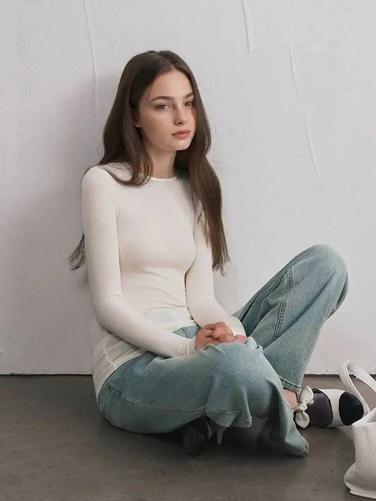 여성 캐시미어 혼합 긴소매 상의 가을 겨울 부드러운 모 - Trend Women Fashion 리뷰 및 가격